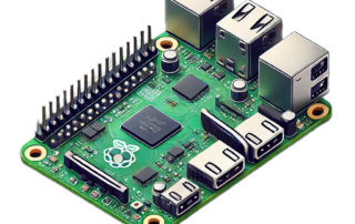 Raspberry-Pi-like SBC generated by DALL-E 3